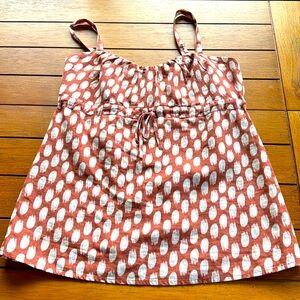 Patagonia Top Orange Slit Back Sleeveless Adjustable Strap Hemp Cotton Size 4